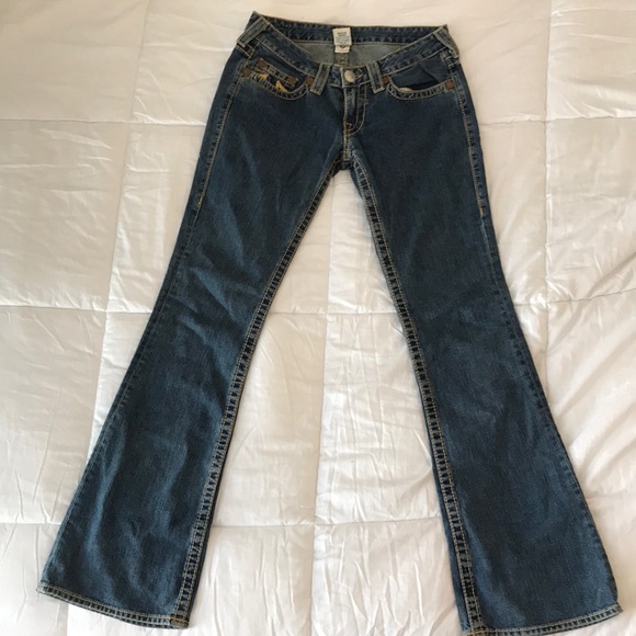 True Religion Medium Blue Denim Bootcut Jeans sz28 - Picture 2 of 5